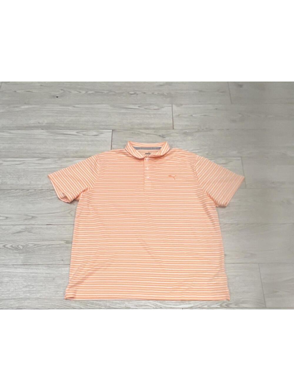 SPRING/SUMMER Puma Men's Orange & White Striped Golf Polo XXL $58